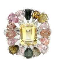 Load image in the gallery viewer, Citrine and Tourmaline Ring / Size 8,5 (18)
