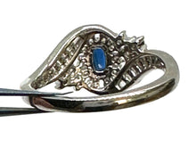 Load image in the gallery viewer, Sapphire and White Topaz Ring / Size 6 (12)