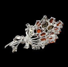 Load image in the gallery viewer, Orange Fire Opal Flower Bouquet Brooch