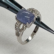 Load image in the gallery viewer, Tanzanite and White Topaz Ring / Size 6 (12)