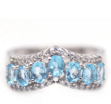 Upload image to gallery viewer, Ring 7 Stones Sky Blue Topaz / Size 6 (12)