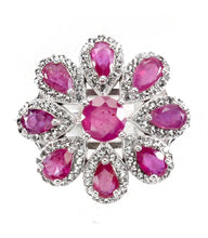 Upload an image to the gallery viewer, Ruby 8 Petals Ring / Size 9 (19)