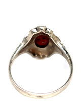 Upload an image to the gallery viewer, Orange Red Agate and Marcasite Ring / Size 10 (22)