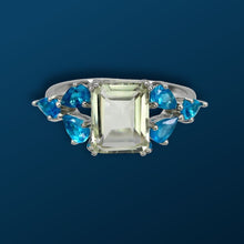 Load image in the gallery viewer, Green Amethyst and Apatite Ring / Size 9,5 (21)