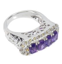 Upload image to gallery viewer, Art Deco Amethyst and Yellow Sapphire Ring / Size 7 (14)
