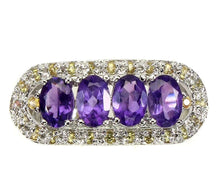Upload image to gallery viewer, Art Deco Amethyst and Yellow Sapphire Ring / Size 7 (14)