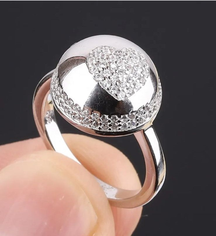 Anillo Corazón Topacio Blanco / Talla 6 (12)