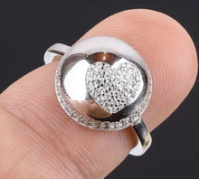 Upload an image to the gallery viewer, White Topaz Heart Ring / Size 6 (12)