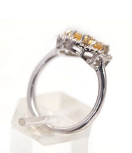 Load image in the gallery viewer, Golden Citrine and White Topaz Ring / Size 7,5 (16)