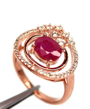 Upload an image to the gallery viewer, Rose Gold Ruby Ring / Size 6,5 (13)