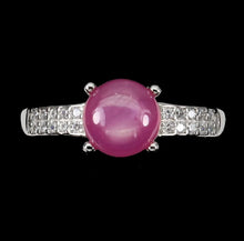 Load image in the gallery viewer, Ruby and White Topaz Ring / Size 5,5 (11)