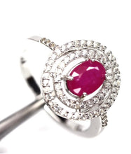 Load image in the gallery viewer, Ruby and White Topaz Ring / Size 6 (12)