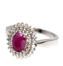 Load image in the gallery viewer, Ruby and White Topaz Ring / Size 6 (12)