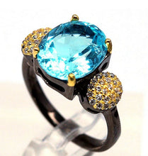 Upload image to gallery viewer, Swiss Blue Topaz Ring / Size 7,5 (16)