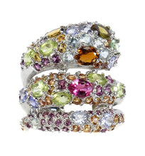 Upload an image to the gallery viewer, Triple Multistone Ring / Size 8,5 (18)