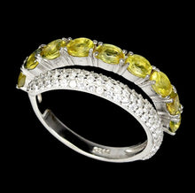 Load image in the gallery viewer, Yellow Sapphire and White Sapphire Ring / Size 5,5 (11)