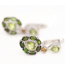 Load image in the gallery viewer, Peridot and Chrome Diopside Earrings