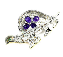 Load image in the gallery viewer, Amethyst and Yellow Sapphire Turtle Brooch