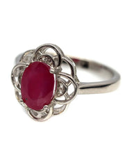 Load image in gallery viewer, Ruby and White Topaz Ring