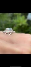 Upload image to gallery viewer, Sky Blue Topaz Art Deco Ring / Size 8 (17)