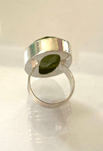 Upload an image to the gallery viewer, Olive Green Onyx Oval Ring / Size 8,5 (18)
