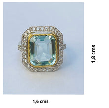 Load image into gallery viewer, Art Deco Aquamarine Ring