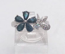 Load image in the gallery viewer, Sapphire Flower Ring / Size 6 (12)