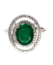 Upload image to gallery viewer, Emerald Oval Ring / Size 6 (12)