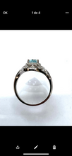 Upload image to gallery viewer, Sky Blue Topaz Art Deco Ring / Size 8 (17)