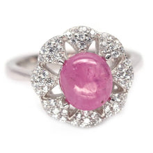 Load image in the gallery viewer, Ruby and White Topaz Ring / Size 7 (14)