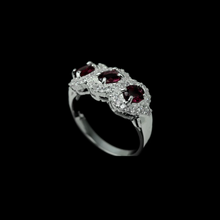 Upload an image to the gallery viewer, Rhodolite Tricillo Ring / Size 8 (17)
