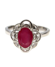 Load image in gallery viewer, Ruby and White Topaz Ring