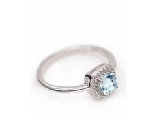 Upload image to gallery viewer, Sky Blue Topaz Square Ring / Size 8 (17)